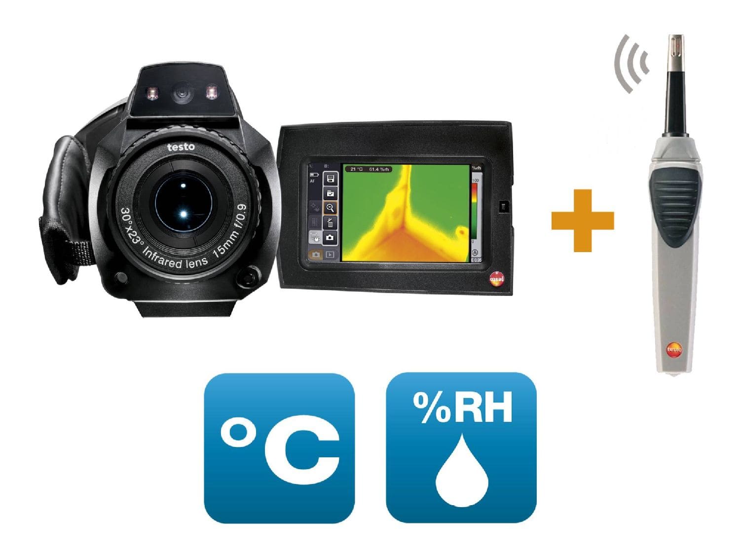testo 885 Building diagnosis kit - Thermal imager testo 885 with radio humidity probe